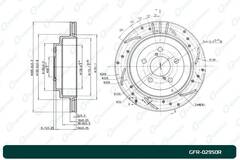 Диск тормозной перфорированный вентилируемый G-brake GFR-02950R правый