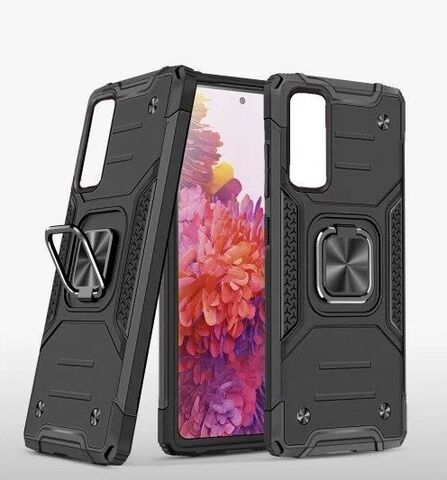 Противоударный чехол для Xiaomi Redmi Note 12 5G черный с пластиной для магнитного автодержателя и кольцом подставкой, чехол на Редми Нот 12