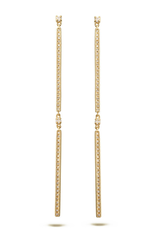 Серьги Палочки, серебро 925, позолота 18k