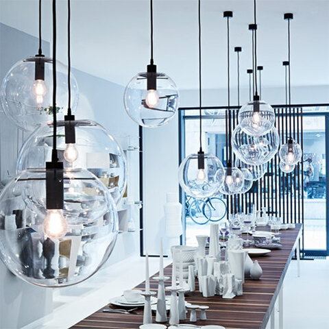 Светильник стекло Ball Ceiling черный диаметр 25см.