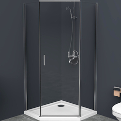 BelBagno Uno-195 UNO-195-P-1-80-C-CR Душевой уголок пятиугольный с одной распашной дверью, 80x80, цвет: хром фото
