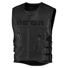 Жилет кожаный ICON Regulator Vest D3O, чёрный