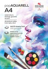Бумага KOH-I-NOOR для акварели и акрила А4 250 г/м2 10л, склейка