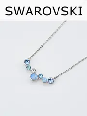 Колье-дуга Эльза с голубыми кристаллами Swarovski
