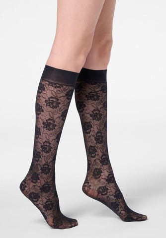 Полупрозрачные гольфы с кружевным эффектом 30 den OROBLU LACE ALLURE