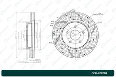 Диск тормозной перфорированный вентилируемый G-brake GFR-20879R правый