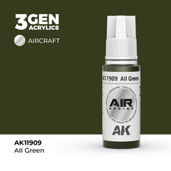 Акриловая краска AK Interactive AII Green 3GEN AIR, 18мл