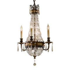 Бронзовая классическая люстра с хрустальными подвесками на 4 лампы Feiss Bellini FE-BELLINI4, E14, в гостиную