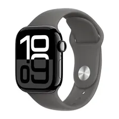 Умные часы Apple Watch Series 10 GPS, 42mm, Jet Black Aluminium Case with Sport Band M/L, Stone Gray (Черный)