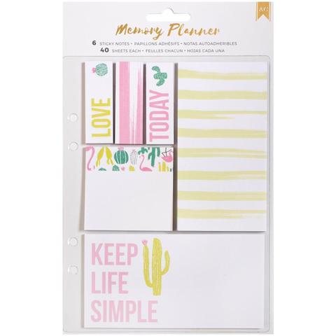 Блоки для записи на клеевой основе American Crafts Memory Planner Sticky Note Pack — 240 шт, 6 размеров