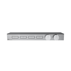 Gessi Hi-Fi 63026#031 Термостат для душа, с вкл. до 4 источников одновременно (внешняя часть), с полкой из черного мат. стекла, цвет: хром фото
