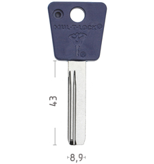 Заготовка вертикального ключа 10407 Mul-T-Lock 076 синий КНР