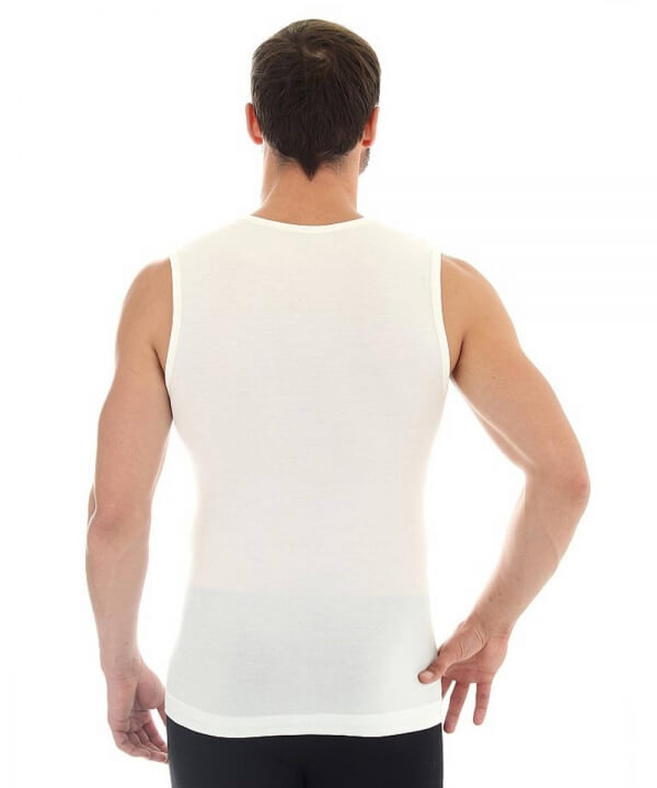 Мужское термобелье майка Brubeck Comfort Wool кремовая - 2