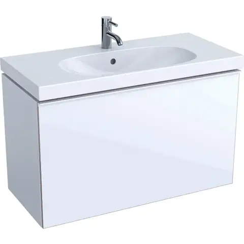 Geberit Acanto 500.616.01.2 Тумба под раковину, 89x53.5x41.6см, белый / ультраглянцевый лакированный, белый / глянцевое стекло