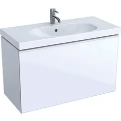 Geberit Acanto 500.616.01.2 Тумба под раковину, 89x53.5x41.6см, белый / ультраглянцевый лакированный, белый / глянцевое стекло фото