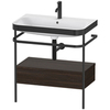 Duravit Happy D.2 Plus HP4742O6969 Консоль напольная с умывальником 775х490х850 мм,с 1 отв под смесит, 1 ящик, выпуск и сифон в комплекте, цвет Орех брашированный