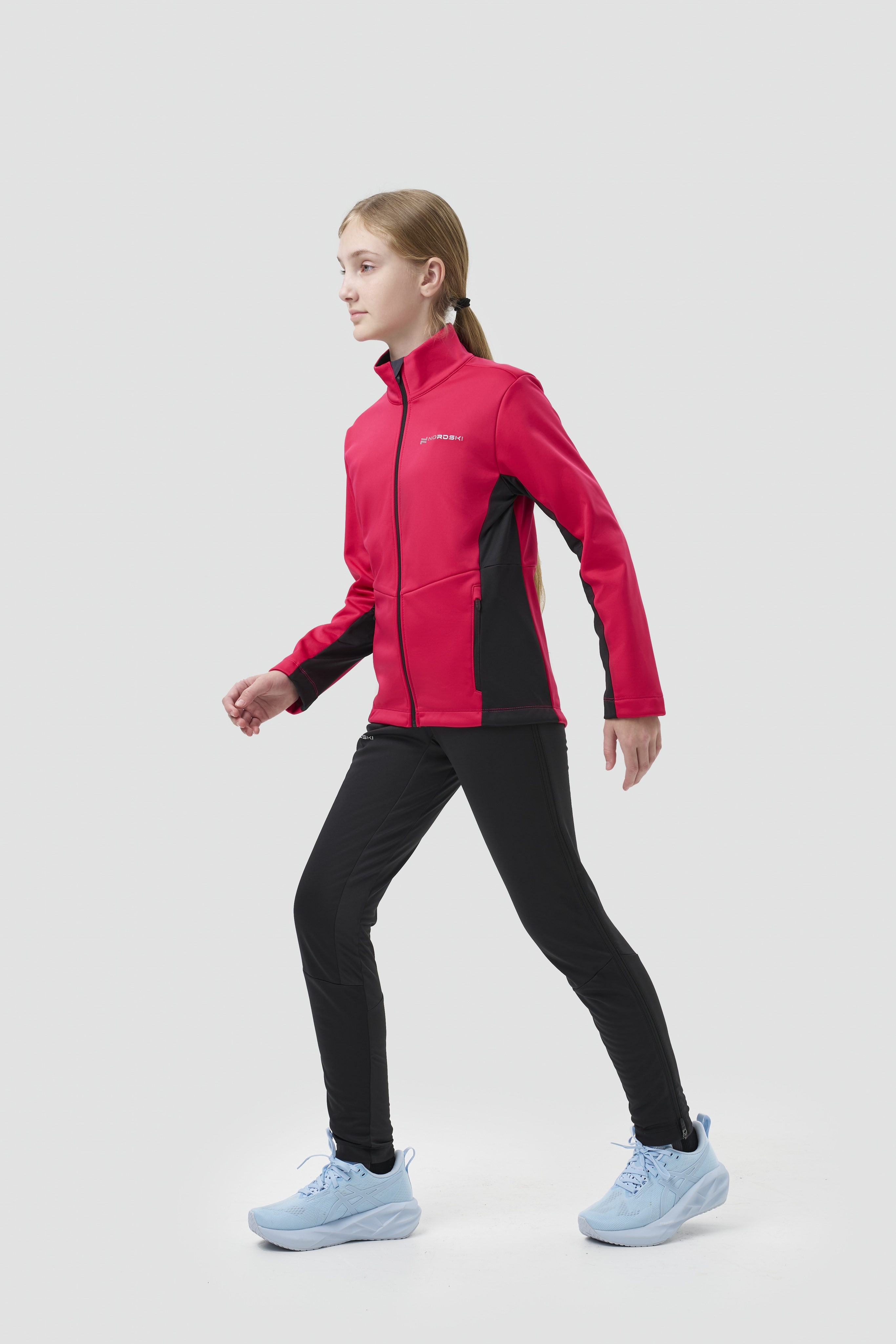 Детский тренировочный лыжный костюм Nordski Jr. Advance pink-black - 2