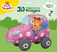 Шар К Ходячая фигура, Три Кота, Карамелька в машине, 29''/74 см, 1 шт. (В упаковке)