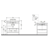 Duravit Happy D.2 Plus HP4742O6969 Консоль напольная с умывальником 775х490х850 мм,с 1 отв под смесит, 1 ящик, выпуск и сифон в комплекте, цвет Орех брашированный