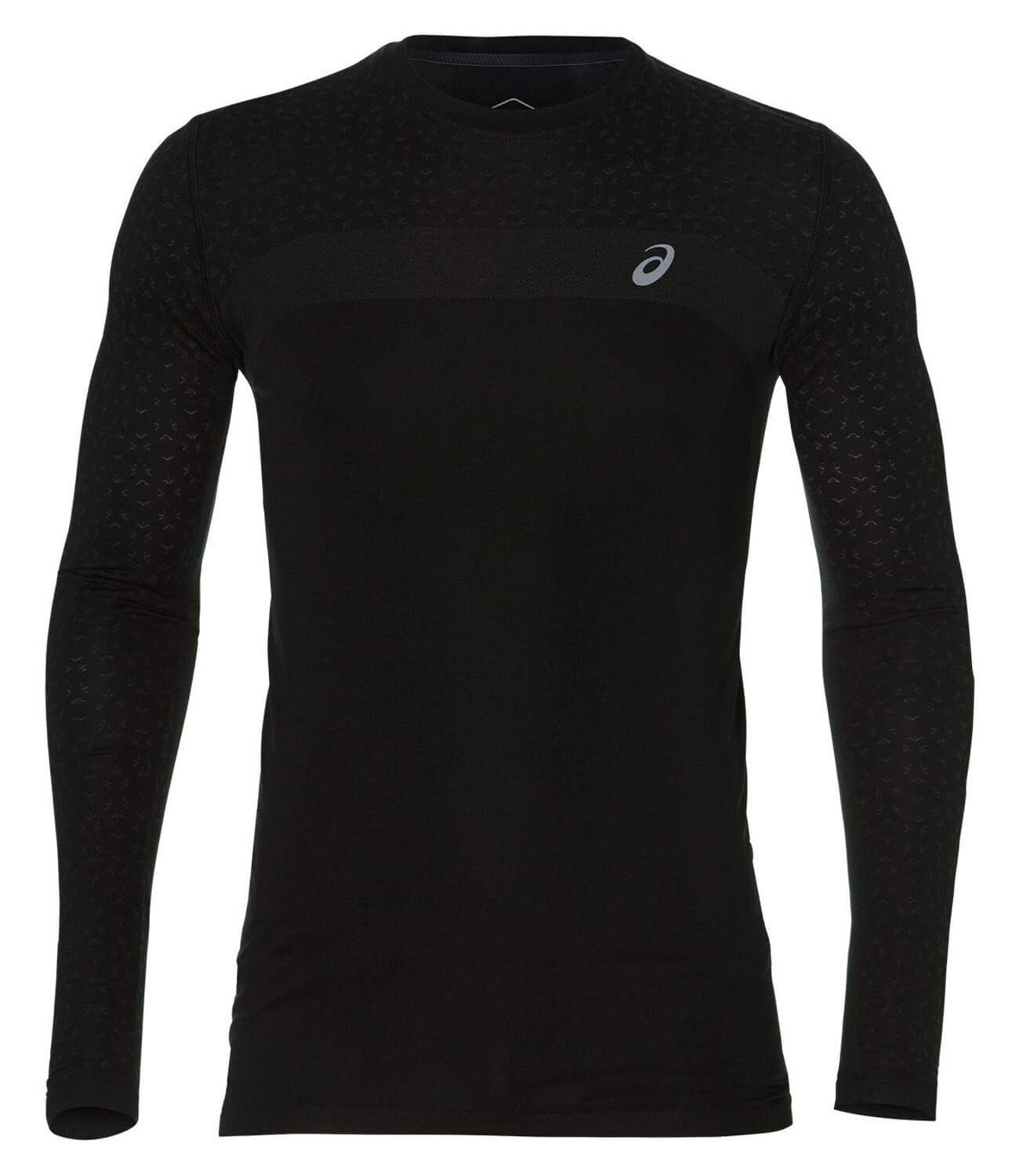 Asics Seamless Ls Texture мужская рубашка для бега черная
