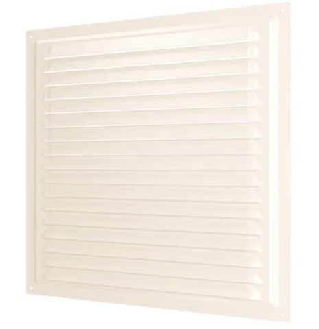 2525МЭ Ivory, Решетка вентиляционная с покрытием полим эмалью, с сеткой 250х250, Сталь (под заказ)