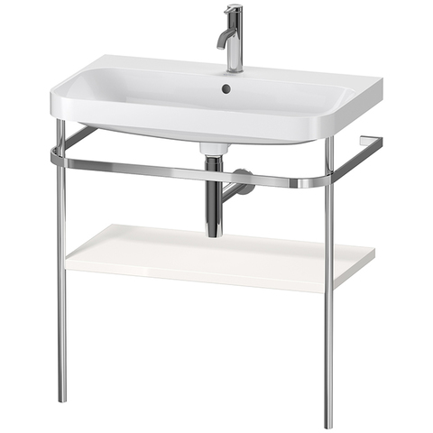 Duravit Happy D.2 Plus HP4837O2222 Консоль напольная с умывальником 775х490х850 мм, с 1 отв под смесит, 1 полка, выпуск и сифон в комплекте, цвет белый глянцевый