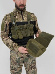 Разгрузка Remington нагрудная тактическая с подсумкой Rifle Tactical Vest Army Green