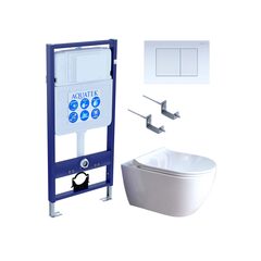 Aquatek SET Aquatek ПОЛАРИС-01-009 4в1 SET Aquatek ПОЛАРИС (рама Aquatek Standard INS-0000012+унитаз ПОЛАРИС AQ0700-01 с тонким сиденьем soft-close+ крепеж KKI-0000002 +панель KDI-0000009) фото