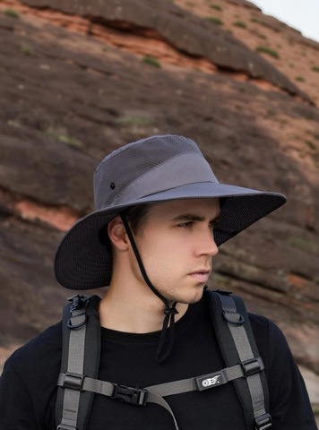 Картинка шляпа Skully Wear Wide Brim grey - 7