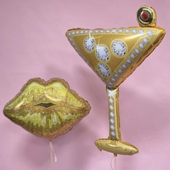 Шар К Фигура, Бокал Мартини, Glam/Глам, Золото, 49