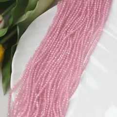 Цирконий кубический (фианит) граненый, розовый, 3 мм нить, К183