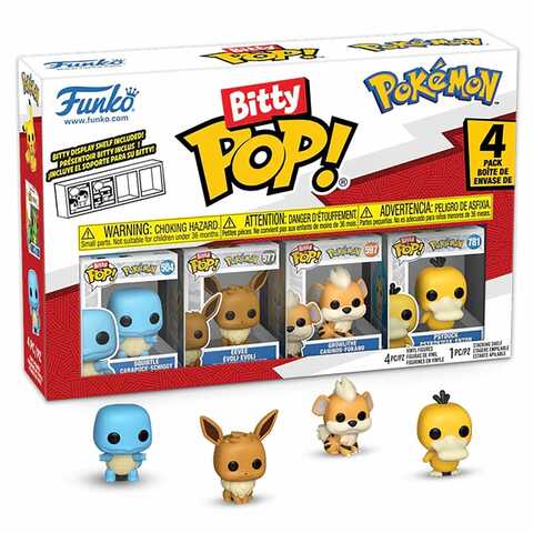Funko Bitty POP! Pokemon (Squirtle + Eevee + Growlithe + Psyduck) 4PK