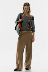 ZARA БРЮКИ С ЭФФЕКТОМ ПОТЕРТОСТИ, ТЕМНЫЙ БЕЖЕВО-КОРИЧНЕВЫЙ