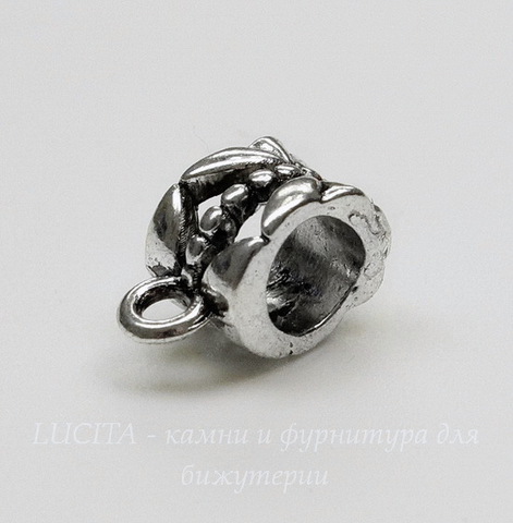 Бейл "Ажурный" 11х8х6 мм (цвет - античное серебро), 5 штук