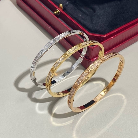 16237- Браслет LOVE small model pave lux качество white/rose/yellow VGOLD