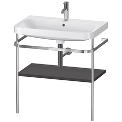 Duravit Happy D.2 Plus HP4837O8080 Консоль напольная с умывальником 775х490х850 мм, с 1 отв под смесит,1 полка, вып. и сифон в комплекте, цвет Графит суперматовый фото