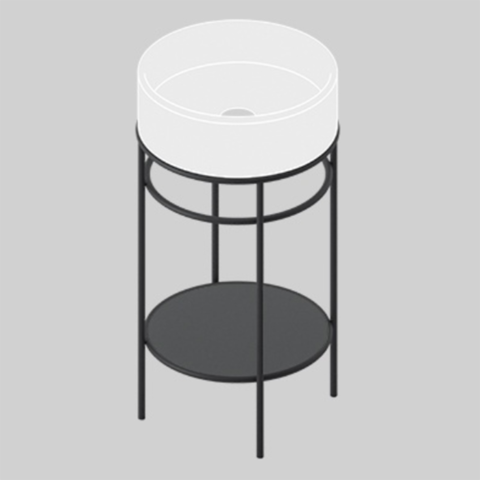 ArtCeram VOGUE Полка круглая, для консоли ACA054, ACA058, керамика, цвет: черный матовый TFC005 17 00 nero matt