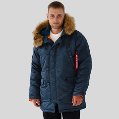 Парка Alpha Industries N-3B Slim Fit Slate Blue (Голубая)