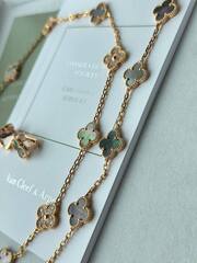 Браслет VCA коллекция Alhambra 5 мотивов клевер c перламутром rose VGOLD