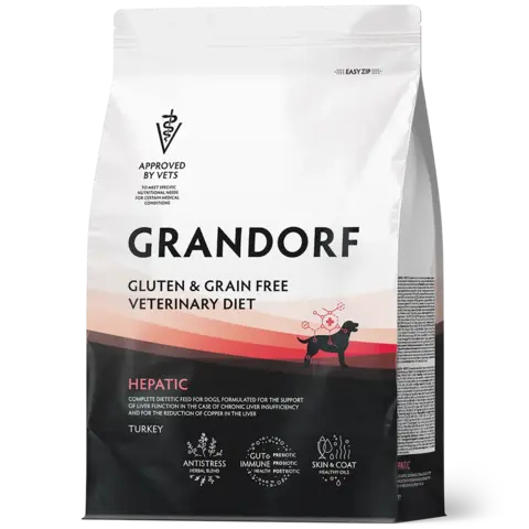 Grandorf Gepatic сухой корм для взрослых собак при заболеваниях печени, 3кг