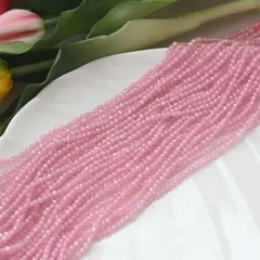 Цирконий кубический (фианит) граненый, розовый, 3 мм нить, К183