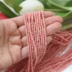 Цирконий кубический (фианит) граненый, сочный персик, 3 мм нить, К251