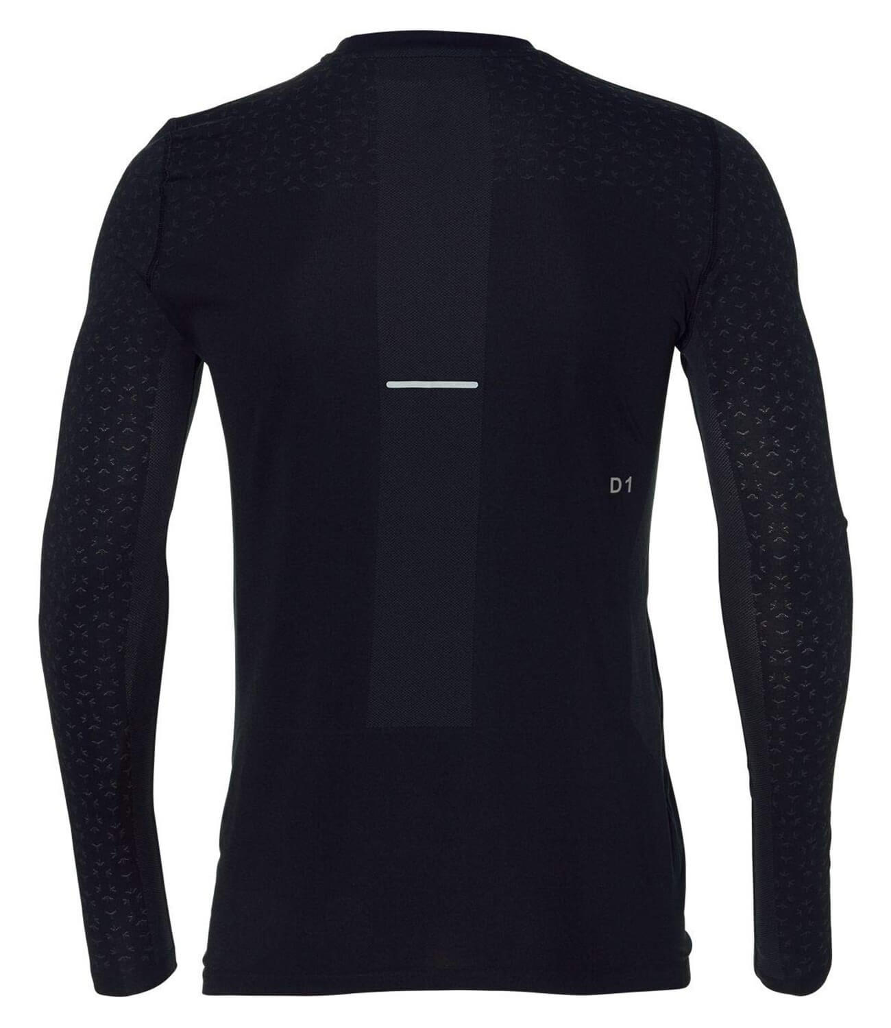 Asics Seamless Ls Texture мужская рубашка для бега черная - 2