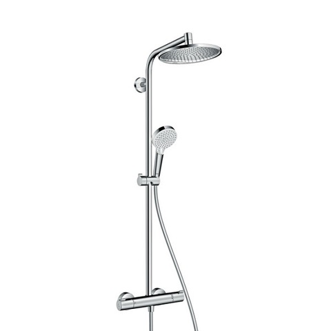 Hansgrohe Crometta S 27268000 Душевая система внешнего монтажа с термостатом 120,1 см с верхней лейкой 24х24 см
