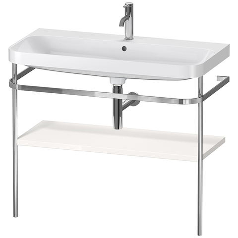 Duravit Happy D.2 Plus HP4838O2222 Консоль напольная с умывальником 975х490х850 мм, с 1 отв под смесит, 1 ящик, выпуск и сифон в комплекте, цвет белый глянцевый