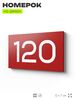 Номер на дверь 120, табличка на дверь для офиса, квартиры, кабинета, аудитории, склада, красная 120х70 мм, Айдентика Технолоджи