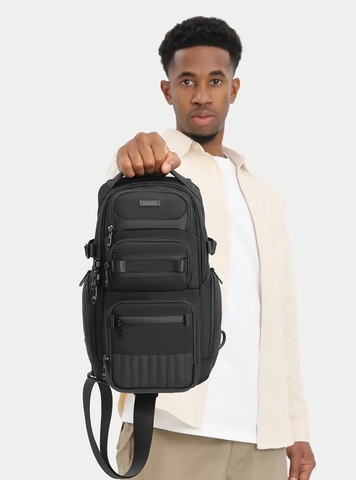 Картинка рюкзак однолямочный Ozuko 9807 Black - 12
