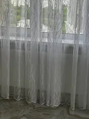 Тюль сетка Жаккард белая 250 х 150 см 2 шт