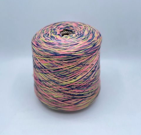 Бобинная пряжа (пр.Италия).art-MIMI 500/100гр, 85%Бамбук 15%Шелк , цвет-Тропики,мультиколор, арт.27695