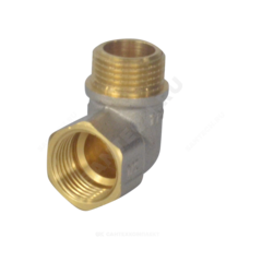 Угольник латунь никель реборда Ду 40 (1 1/2") ВР/НР 9006 ГОСТ 32585-2013 Aquasfera 9006-05